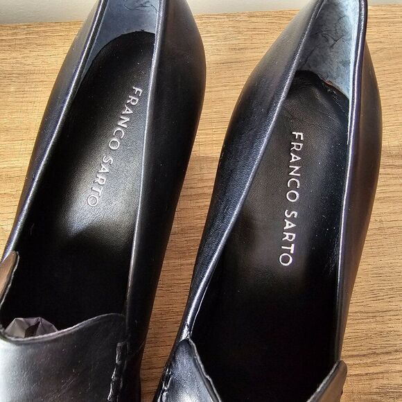 NEVER WORN FRANCO SARTO NOLAN BLACK GENUINE LEATHER PUMP SIZE 10 WOMENS - Picture 7 of 16